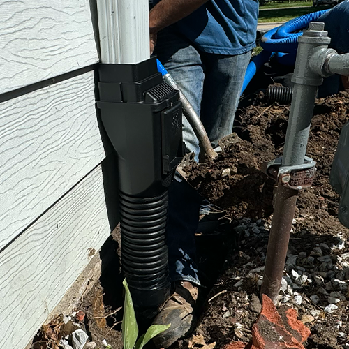 Downspout adapter installation step